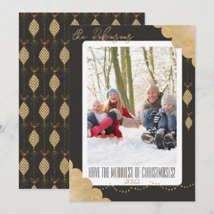 Merriest Christmas   Photo / Signature   Ash Black Holiday Card