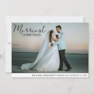 Merriest Christmas Photo Wedding Announcement