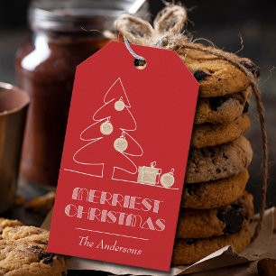 Merriest Christmas Red Gift Tags