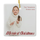 Merriest Christmas Red Script 2 Photo Double Sided