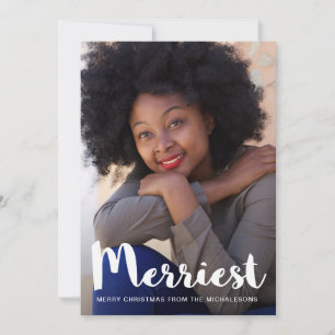 Merriest Christmas Rustic Green Botanical Holiday Card