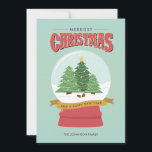 Merriest Christmas Snow Globe Holiday Card<br><div class="desc">Spread holiday cheer with this merriest of Christmas card designs featuring Christmas trees encased in a snow globe. Coordinating postage is also available.</div>