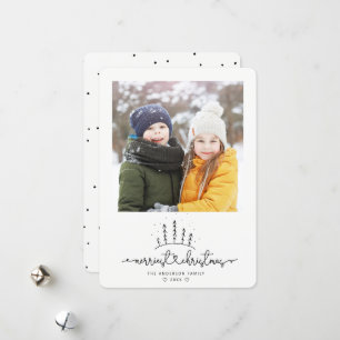 Merriest Christmas Tree Modern Minimal Photo Holiday Card