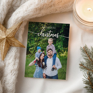 Merriest Christmas Unique Photo Holiday Greeting Postcard