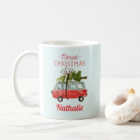 merriest christmas watercolor car