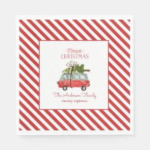 merriest christmas watercolor car napkin