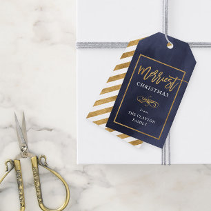 Merriest Faux Gold Foil Personalised Christmas Gift Tags