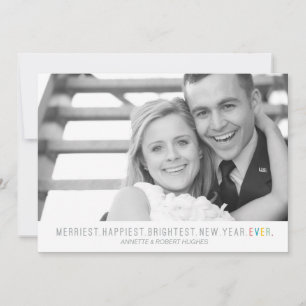 Merriest Happiest Brightest New Year   Photo Card