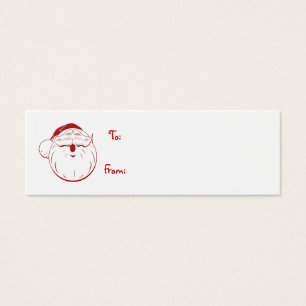 merriest holiday retro santa gift tag