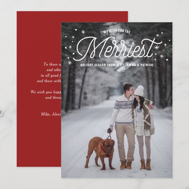 Merriest Holiday Season Photo Overlay Christmas (Front/Back)
