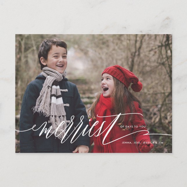 Merriest of Days Christmas Holiday Postcard (Front)