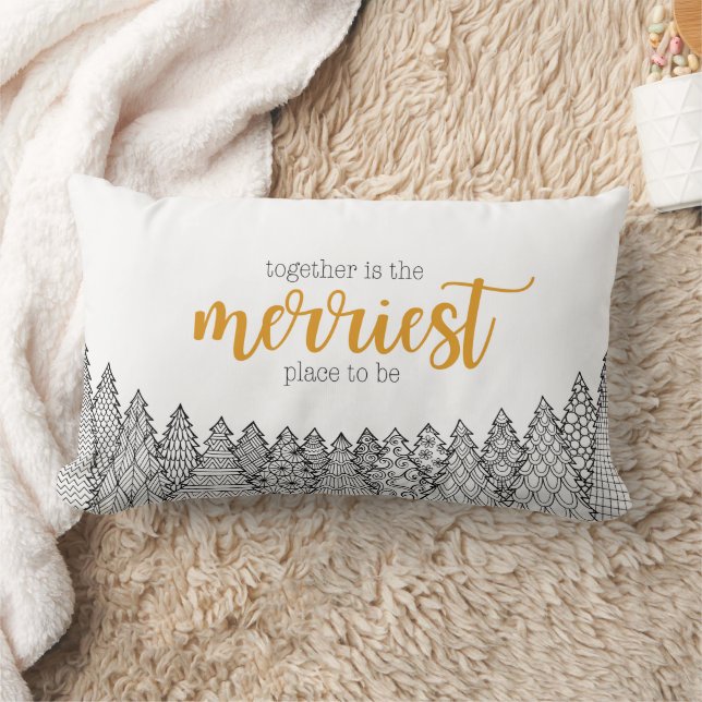 Merriest Place to Be Throw Pillow (Blanket)
