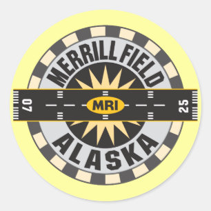 Merrill Field, AK MRI Airport Classic Round Sticker