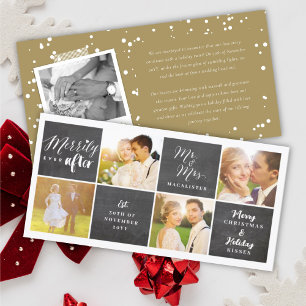 Merrily Ever After Chalkboard Blocks 4 Photo  Holiday Card