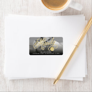 Merrily Ever After Christmas Photo Address Labels