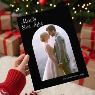Merrily Ever After Elegant Holiday Couple Card