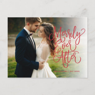 Merrily Ever After Full Photo Holiday Thank You Postcard
