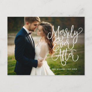 Merrily Ever After Full Photo Holiday Thank You Postcard