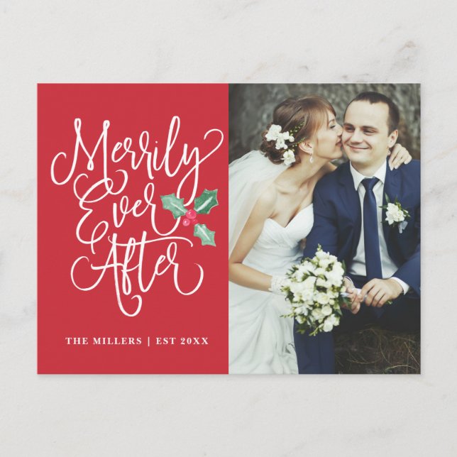 Merrily Ever After Holiday Photo Thank You (Front)