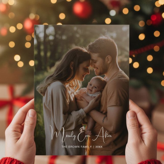 Merrily Ever After Joyful Family Holiday Card (Creator Uploaded)