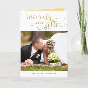 Merrily Ever After Married   Holiday Photo Card