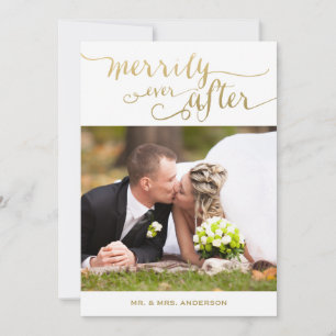 Merrily Ever After Married   Holiday Photo Card