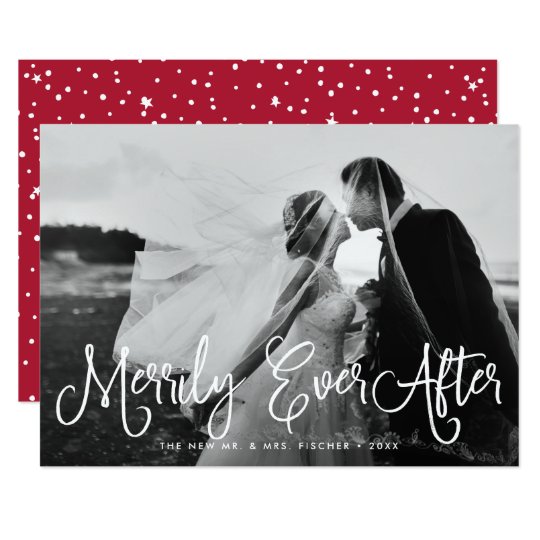 Merrily Ever After Newlywed Holiday Photo Card