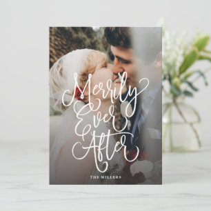 Merrily Ever After Wedding Holiday Full Photo Card