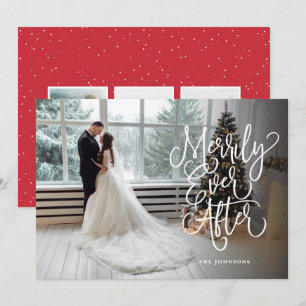 Merrily Ever After Wedding Holiday Full Photo Card