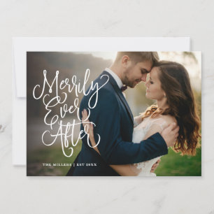 Merrily Ever After Wedding Holiday Full Photo Card