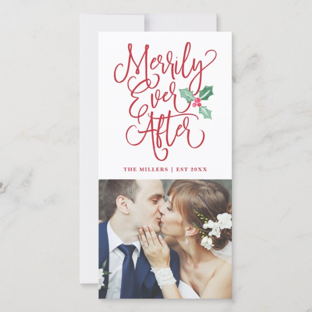 Merrily Ever After Wedding Holiday Photo (Front)