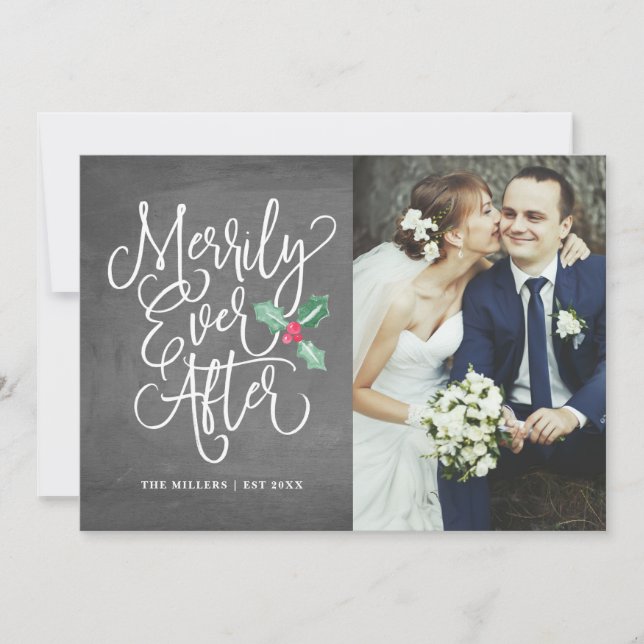 Merrily Ever After Wedding Holiday Photo (Front)