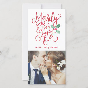 Merrily Ever After Wedding Holiday Photo Card