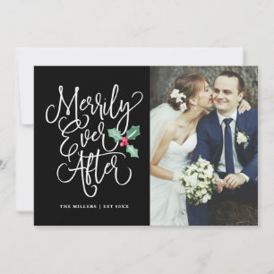 Merrily Ever After Wedding Holiday Photo Card