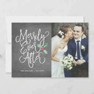 Merrily Ever After Wedding Holiday Photo Card
