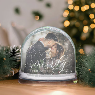 Merrily Ever After   Wedding Photo Snowglobe