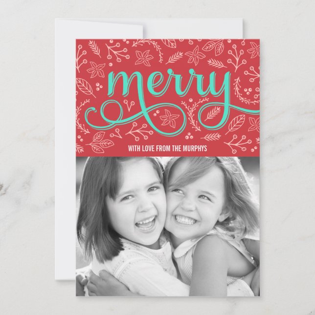 Merrily Illustrated Holiday Photo Cards (Front)