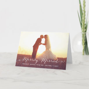 Merrily Married Christmas Photo Holiday Card