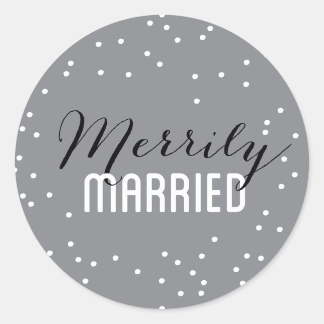 Merrily Married Couple Holiday Classic Round Sticker (Front)