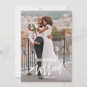 Merrily Married Hand Lettered Wedding Holiday