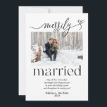 Merrily Married Newlywed Christmas Holiday Card<br><div class="desc">This Merrily Married Holiday Card is the perfect card to send your holiday wishes to everyone after your special day. Share your first Christmas as a married couple with those you love most! Share two very special photos and a personalised note to family and friends in celebration of celebrating your...</div>