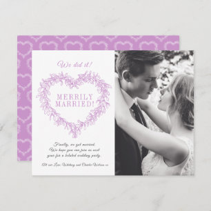 Merrily married purple mistletoe heart Christmas