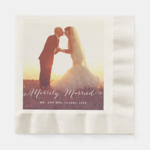 Merrily Married   Wedding Paper Napkins