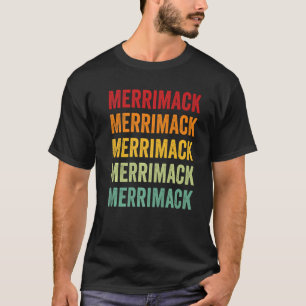 Merrimack County New Hampshire Rainbow Text T-Shirt