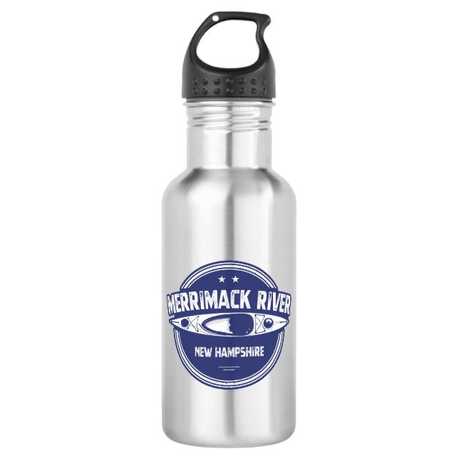 Merrimack River New Hampshire Kayak 532 Ml Water Bottle (Front)