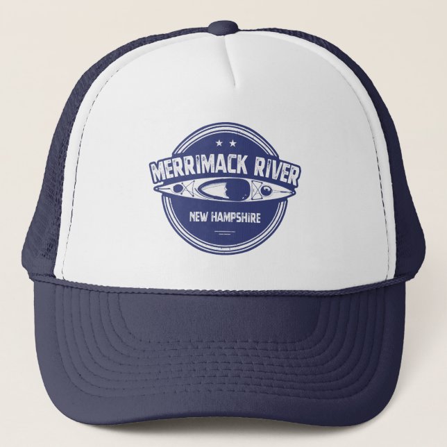 Merrimack River New Hampshire Kayak Trucker Hat (Front)