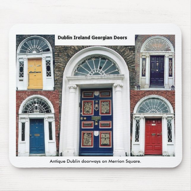 Merrion Square Dublin Doorways Mouse Mat (Front)