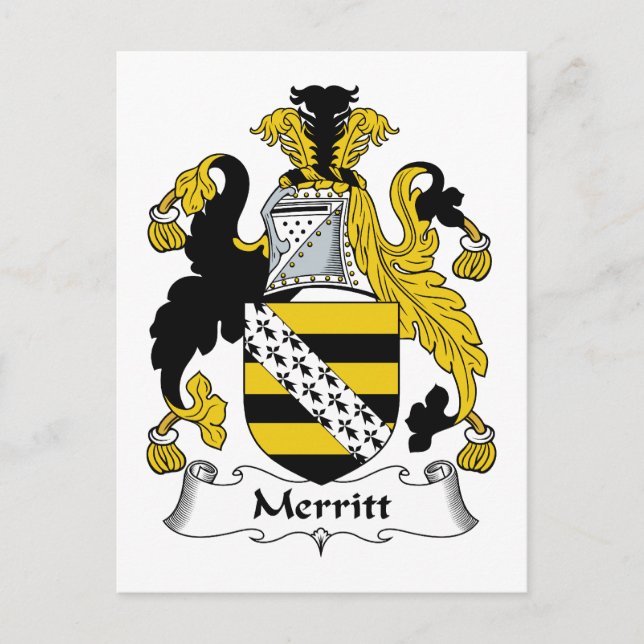 Merritt Family Crest Postcard (Front)