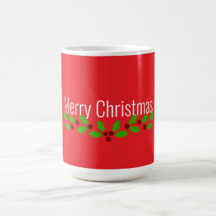 Merrry Christmas, holiday red, Coffee Mug