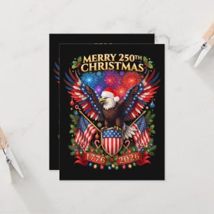 Merry 250th Christmas 1776 2026 Patriotic Eagle Invitation